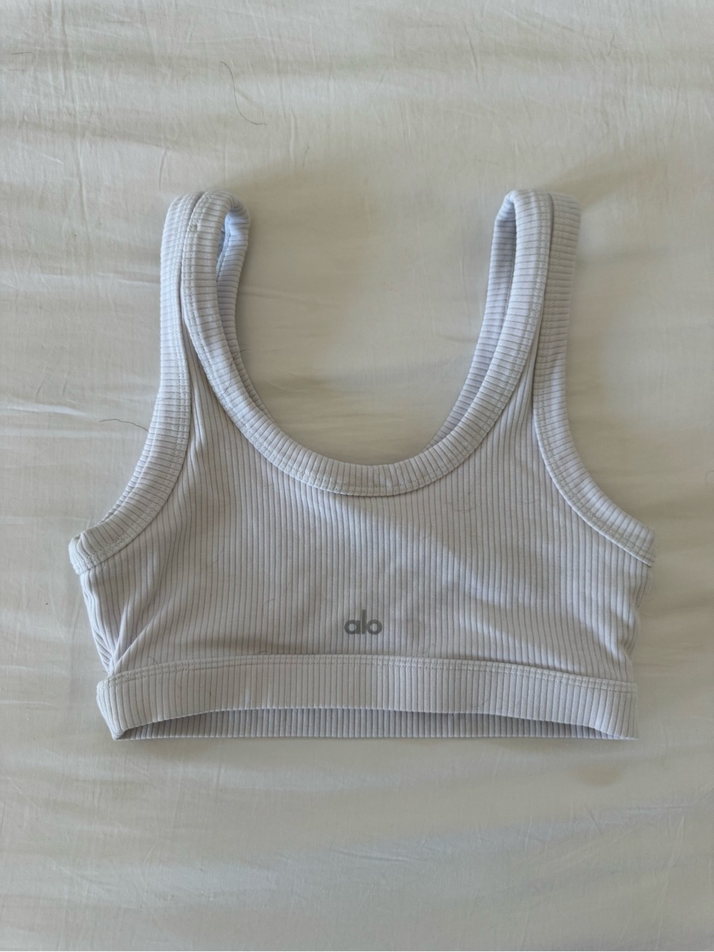 ALO Yoga Ribbed Scoop Sports Bra in White